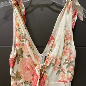 Reformation Cream Floral Midi dress